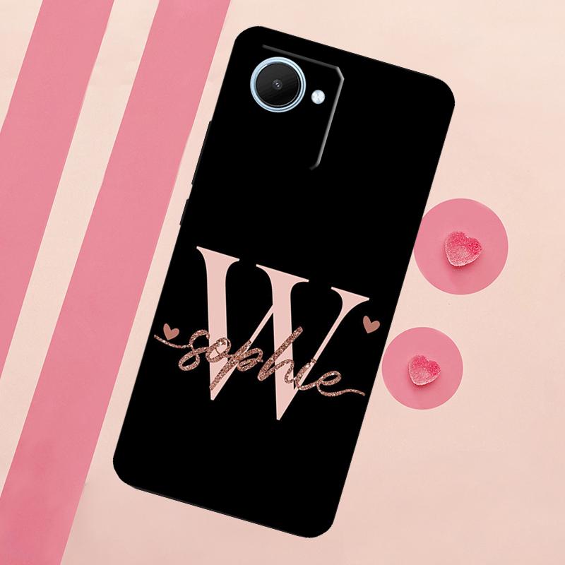 Bling Personalised Name Plating Case For Realme 11 Pro Plus 10 9 GT Neo 5 3 3T C11 C15 C25s C21Y C30 C31 C33 C35 C53 C55