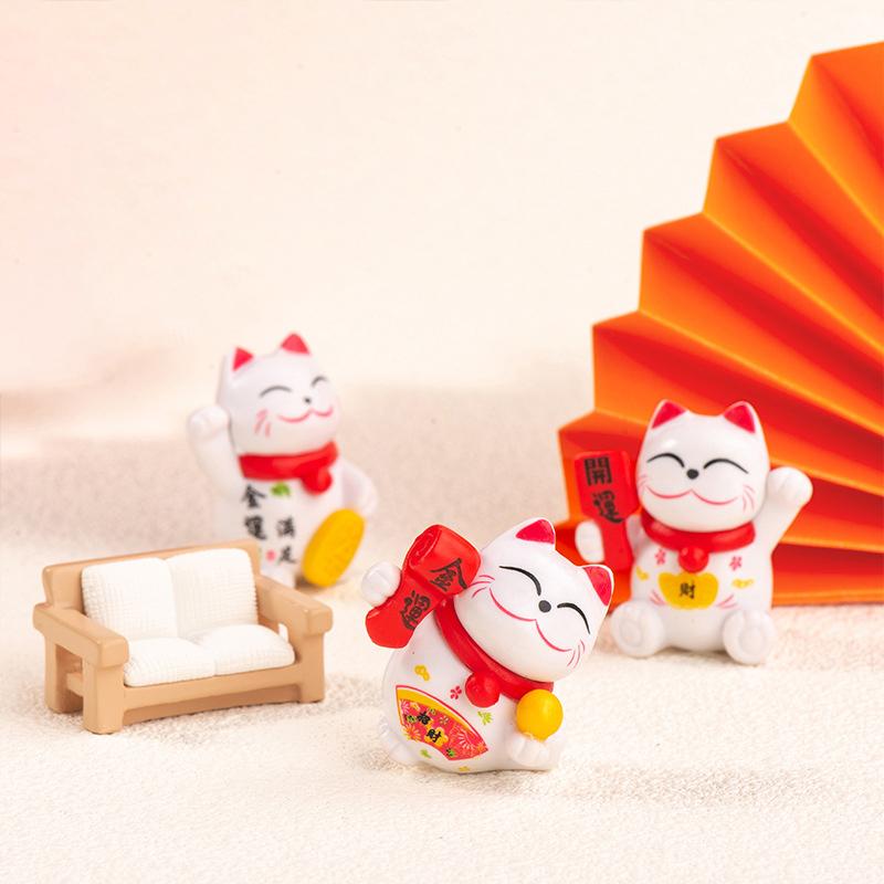 Мини Lucky Cat Украшение для дома Kawaii Lucky Cat Maneki Neko Украшения Креативная игрушка для скульптуры Статуя Декор