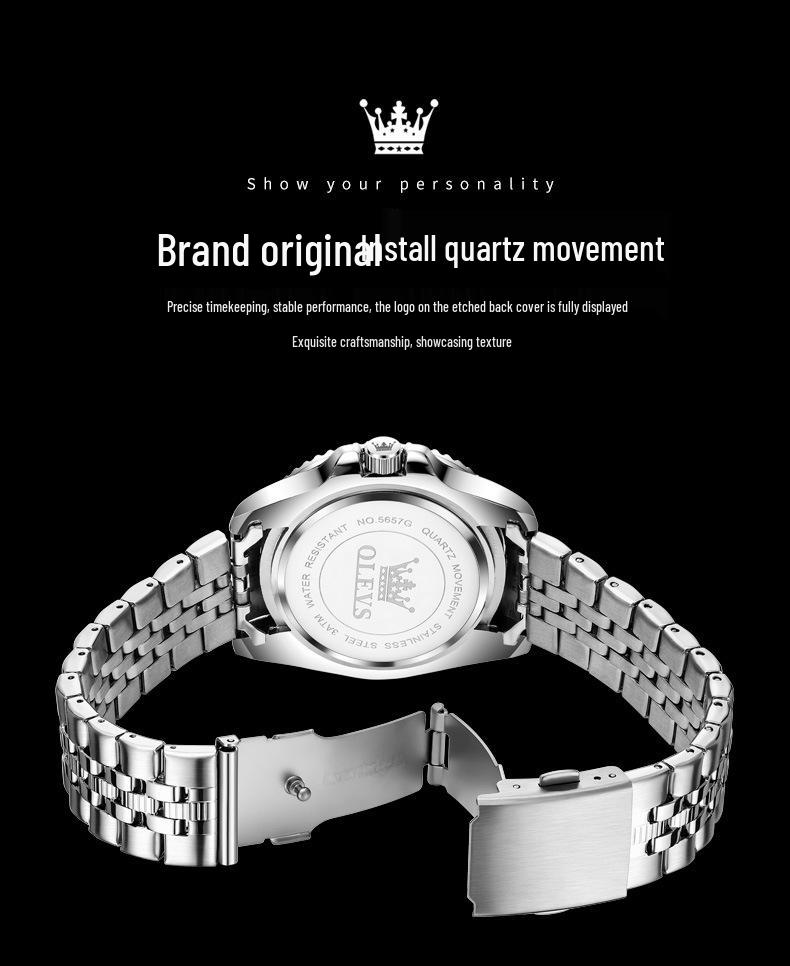 OLEVS Светящиеся Водонепроницаемые Мужские Кварцевые Часы