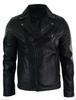 AL-KHALID Zip-Up Style Men's Black Elegant 100% Lambskin Motorcycle Studded Leather Jacket