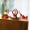 Santa Claus Yoga Glass Ornament Desktop Art Figurine Healthy Humorous Holiday Decor Glass Art Ornament
