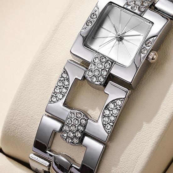 Женские часы-браслет со стразами, квадратный циферблат, классические повседневные наручные часы с кварцевым браслетом, модные ювелирные изделия, аксессуары