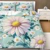 3pcs Duvet Cover Set Daisy Flower Floral Botanical Fresh Nature Theme Bedding Set Suitable for Decoration Bedroom Living Room