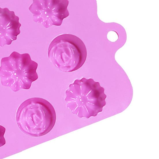 Форма для лотка для льда, 15 стереоскопических цветочных решеток, антипригарное покрытие, легкое деформирование, формы для выпечки шоколада, сделай сам, формы для решетки для льда