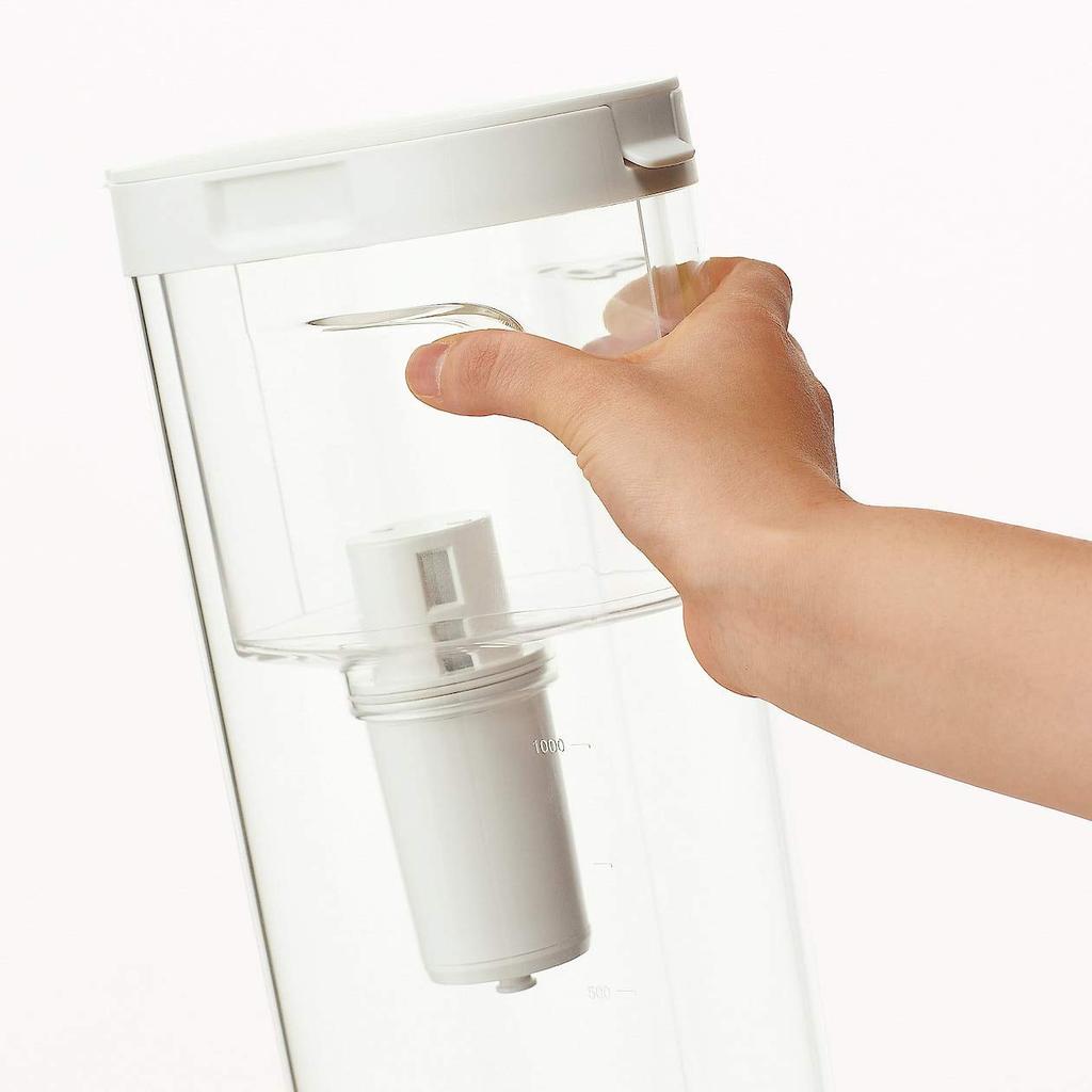 MUJI Acrylic Water Filter Pitcher, Water Filter Capacity Approx. 1.1L, 18590674, Transparent