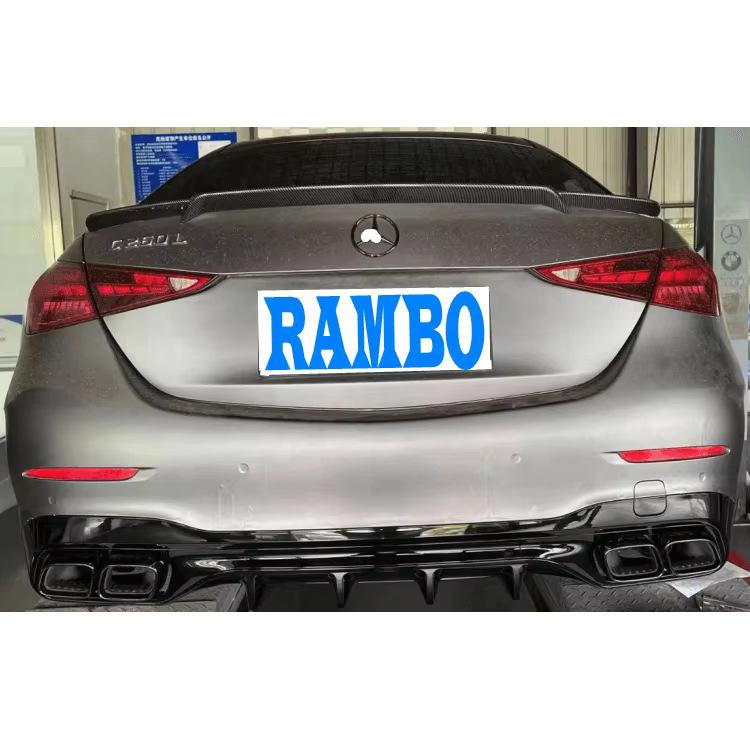 W206 C-Class Rear Diffuser with Exhaust for C43 AMG/C200
