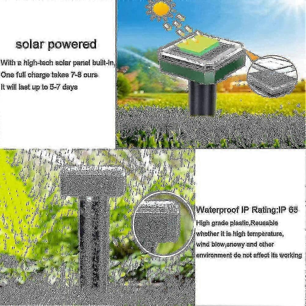 6pcs Solar Snake Repellent Ultrasonic Outdoor Repeller