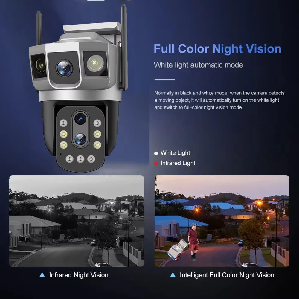 LS VISION 4G SIM Card Three Screen IP Camera 10X Optical Zoom PTZ Auto Tracking Waterproof Outdoor Home CCTV Security Protection Camera