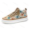 Fashion 2025 Spring New Retro Flower Print Fashion Trend Casual Shoes Men's Comfortable Shallow Mouth Thick Soled Sports Chunky sneakers