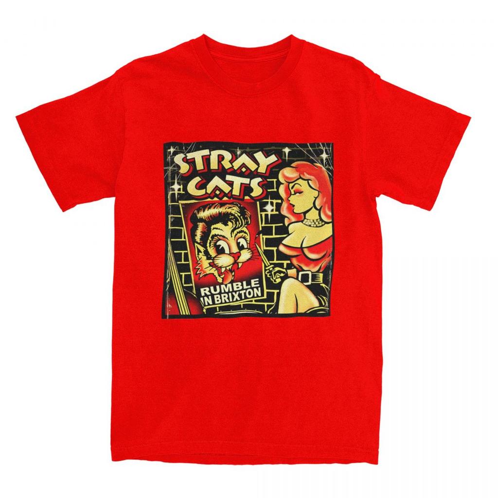 Мужская Женская Футболка Stray Cats Brian Setzer Футболки Популярная Винтажная Музыкальная Группа Летние Футболки Y2K Смешная Хлопковая Одежда Подарок