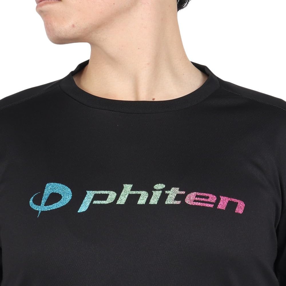 PHITEN Long Sleeve Glitter Gradation Black Blue 3124JG62920 X T-Shirt (Black Blue/L/Men's, Ladies')