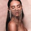 Винтажная цепочка на лицо Blingbling цепочка для маски Свадебное украшение на голову Сверкающий кристалл