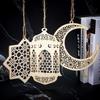 Модные унисекс дверные подвесные принадлежности для вечеринок Деревянное ремесло EID Мубарак Украшение Луна Рамадан Подвеска Главная Мусульманская звезда