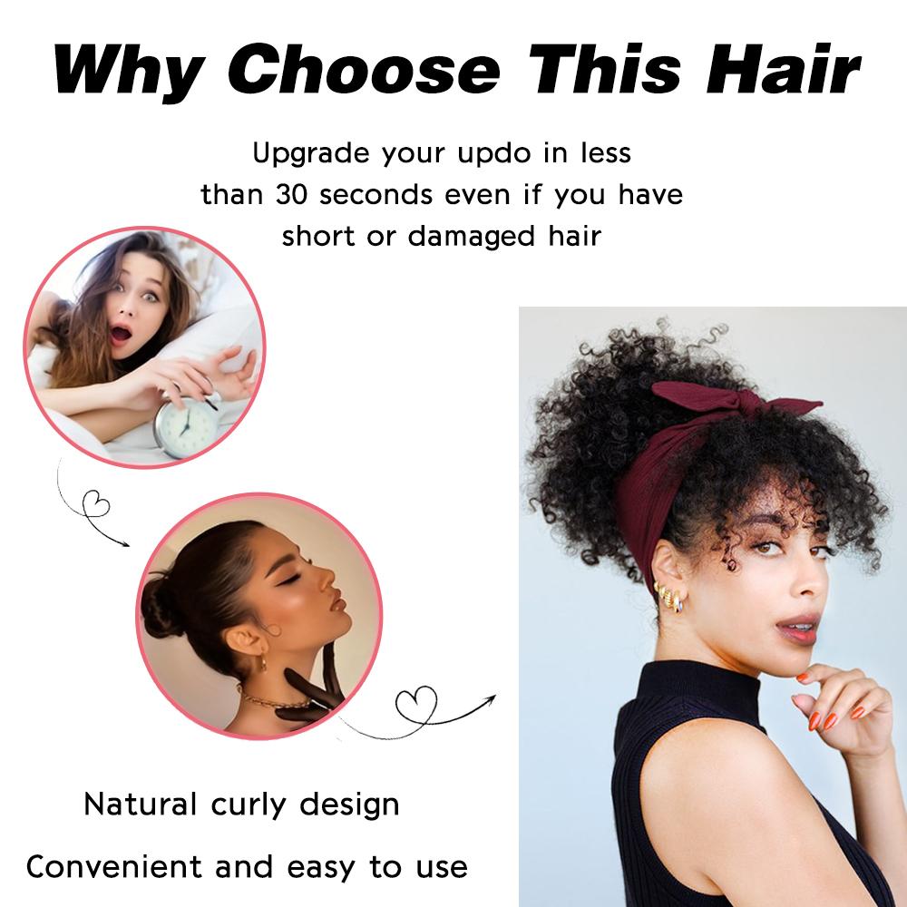 LISI HAIR 2 шт. синтетические короткие заколки с вьющимися челками и свободные короткие волнистые вьющиеся завязки конский хвост для женщин на каждый день