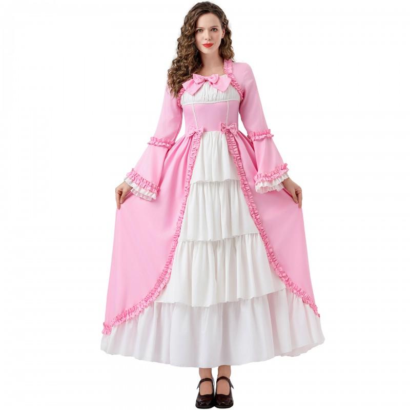 S-XXL Medieval Gothic Queen Cosplay Dress Lolita Style Halloween Costume Anime Roleplay