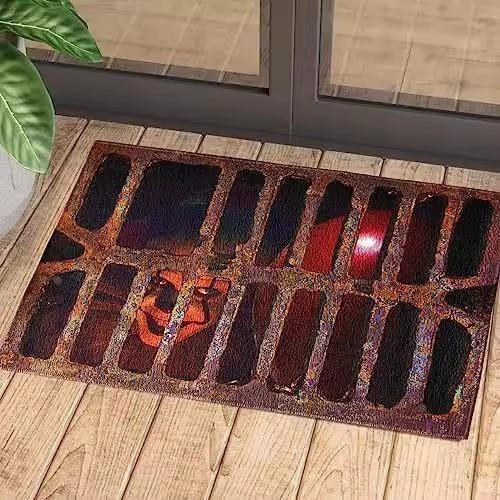 Коврик для пола Visual Vertigo, нескользящий, с изображением клоуна на Хэллоуин, простой в уходе, коврик для двери, коврик для ног, крышка люка, страшная гримаса