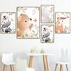Forest Animals Poster Prints Bear Zebra Deer Canvas Painting On The Wall For Kids Bedroom Nursery Art Picture Baby Room Decor