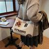 Vintage Bear Cartoon Tote Bag Large Capacity Commuter Women Shoulder Bag Fashionable Versatile Teenagers Girls School Bag