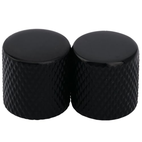 Musiclily Pro Dome Knobs, Metric Size, Steel, for Imported TL Telecaster Electric Guitar/PB Precision Bass, Black (Set of 2)