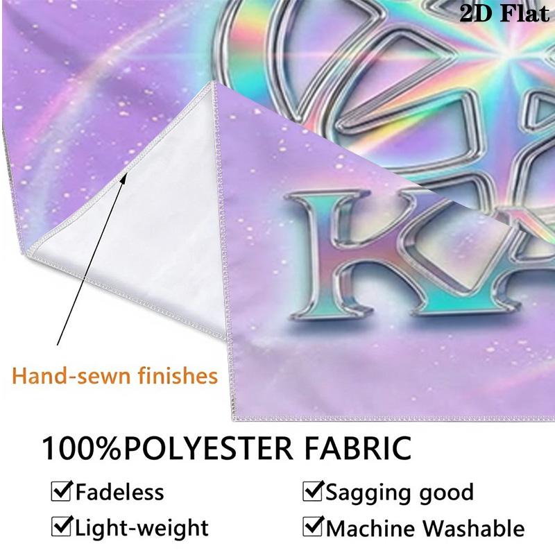 Cosmic Name Emblem Custom Name Wall Tapestry Aesthetic Wall Hanging Printed Fabric Blanket Decorative Tapestries For Bedroom Living Room Home Decor