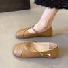 Туфли-лодочки Doudou с открытым верхом женские весенне-осенние новые туфли для юбки на мягкой подошве для беременных женщин плоские туфли Мэри Джейн серебристые