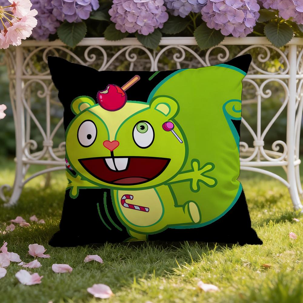 Аниме H-Happy Tree F-Friends Наволочка для подушки Домашняя и автомобильная Двухцелевая наволочка: Двусторонняя конструкция для максимального комфорта