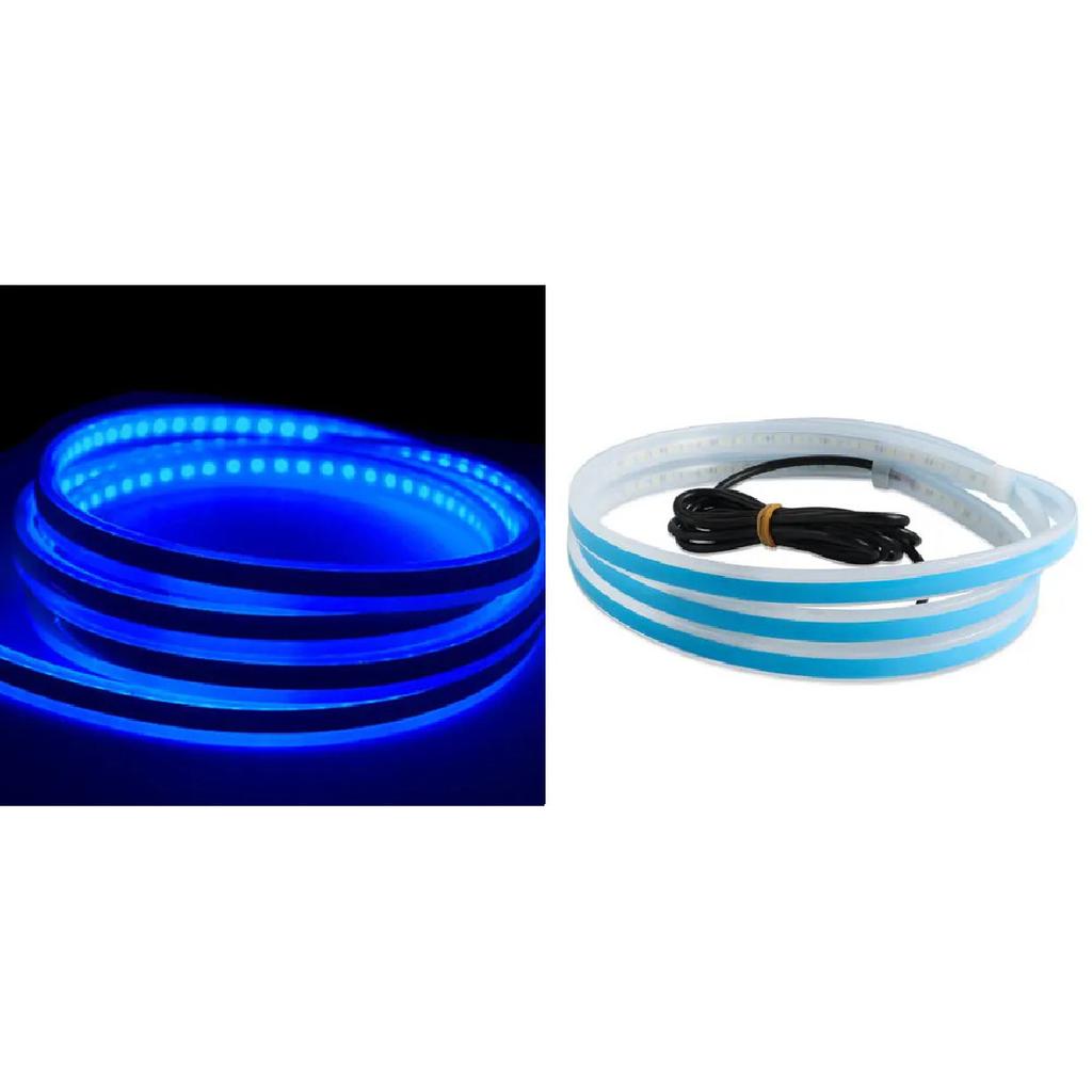 1.2M Car Dynamic Scan Hood LED Daytime Running Light Strip Flexible Engine Cover Decoration Light Bar Flowing Atmosphere Light