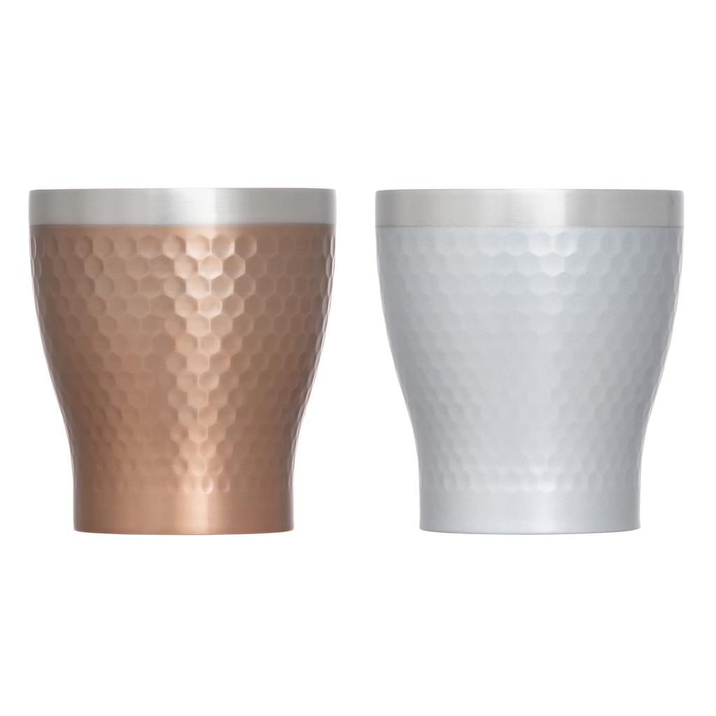 Maebata Luxe Pair of Rock Silver 29828 Cups, & Bronze, 290ml,