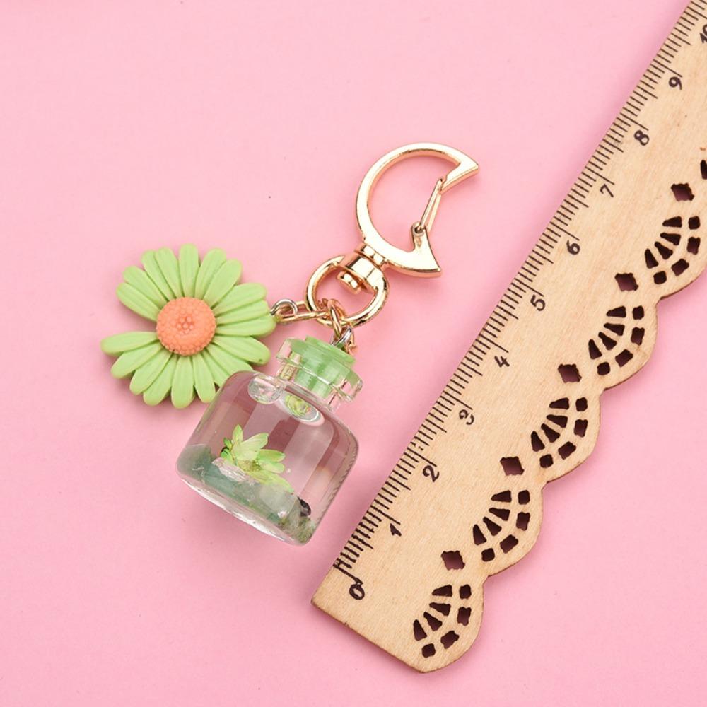 Wish Bottle Moon Buckle Chrysanthemum Keychain Zinc Zinc Alloy  Bag  Accessories   Hanging Pendant