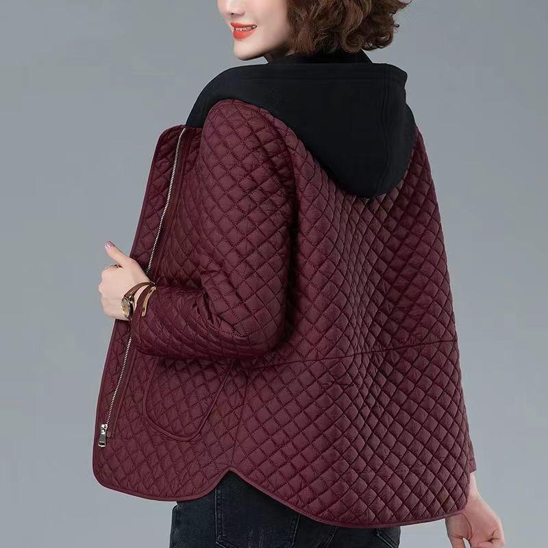 Plus Size Women's Mid-Length Spring Autumn Middle-Aged Mother's Autumn Cotton Jacket