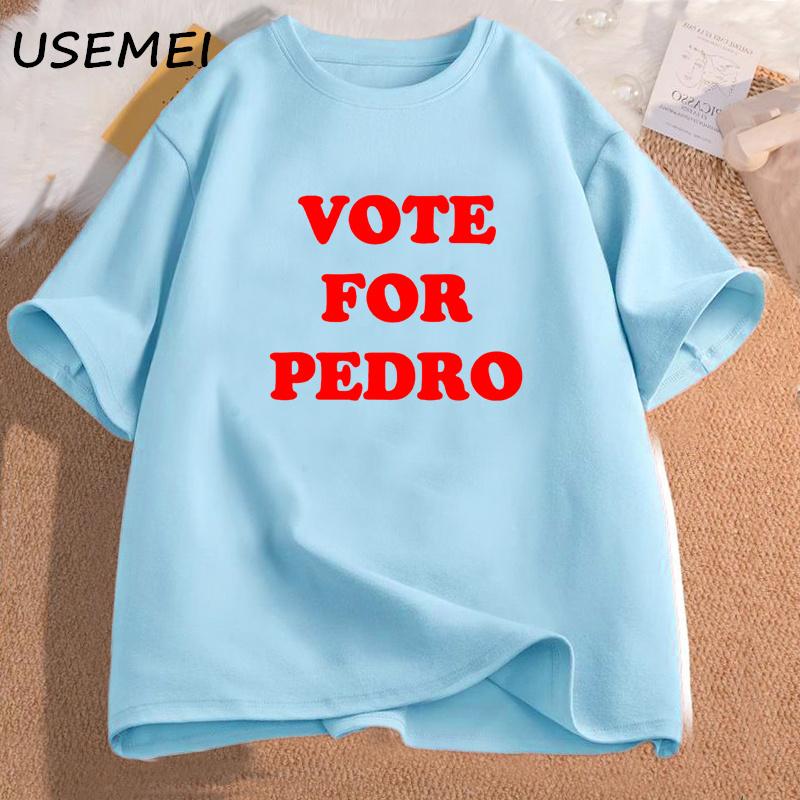 Vote for Pedro Sanchez Movie T Shirt Men Women Cotton Short Sleeve Oversized Tshirt Unisex Vintage Clothes Womans Clothing Tees
