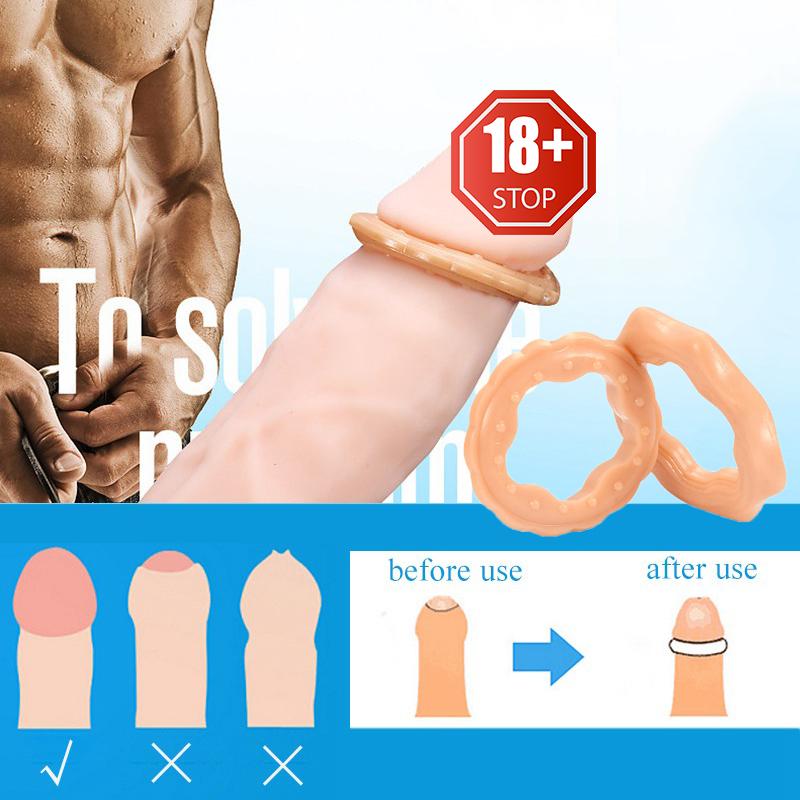 1/2PCS Male Foreskin Corrector Resistance Ring Silicone Penis Rings Delay Ejaculation Adult Sex Toys for Men Daily/Night Cock Ring