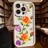 Colorful Roses with Butterflies Phone Case for iPhone 17 16 15 14 13 12 11 Pro Max Plus Anti Scratch, Gel Flexible Protective
