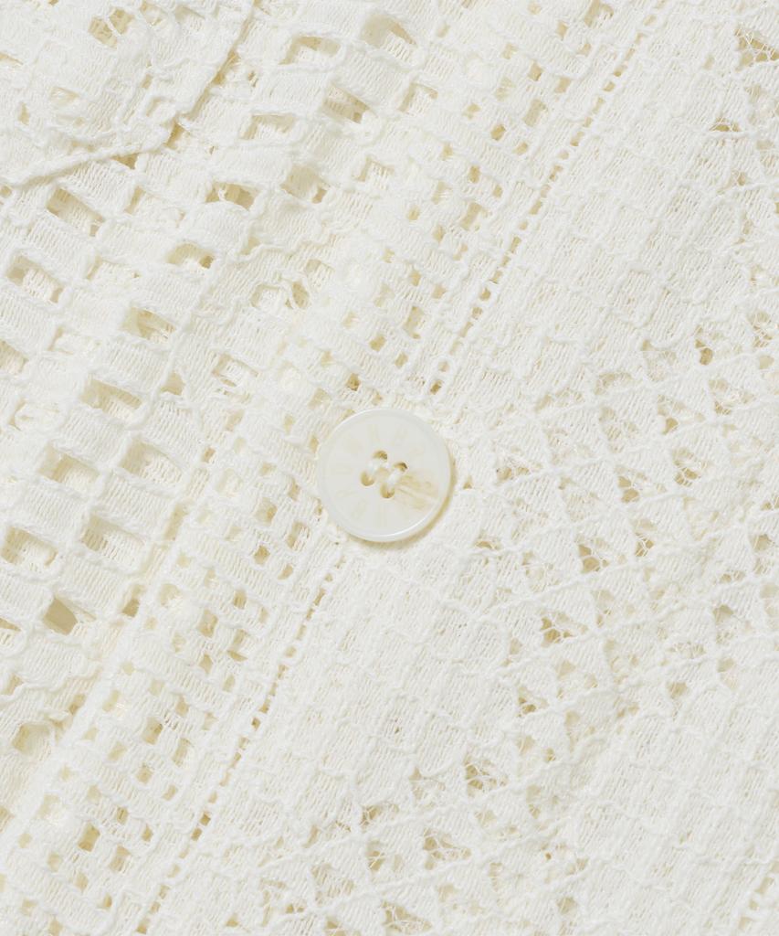 BROWNBREATH Crochet Open Collar Shirts - Ivory