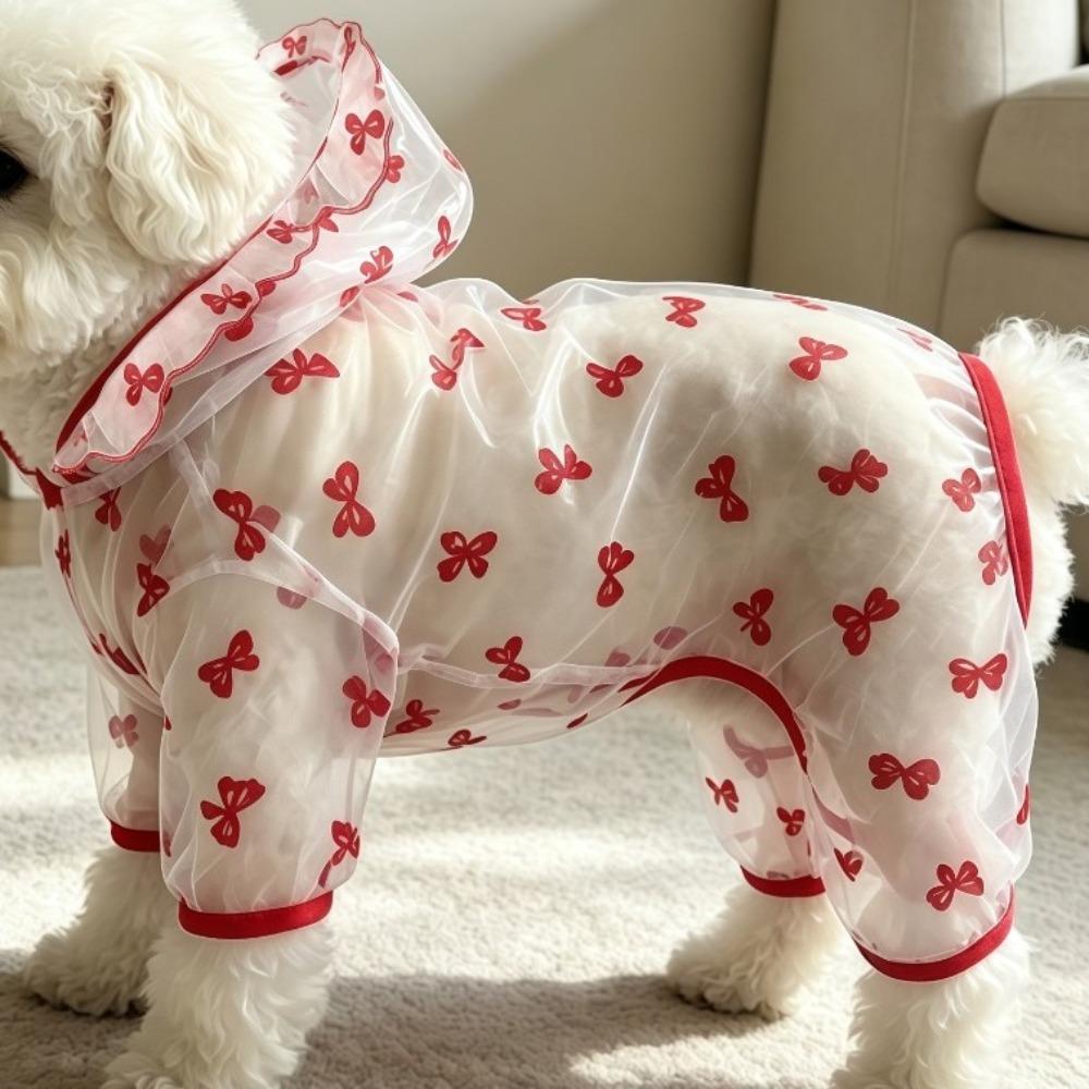 Thin Breathable Dog Sunscreen Clothes Butterfly Pattern Dog Cooling Jumpsuit Summer Season