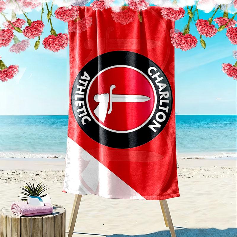 Пляжное полотенце Charlton Athletic FC, Большое, Мягкое, Быстросохнущее, для Пляжа, Кемпинга, Плавания