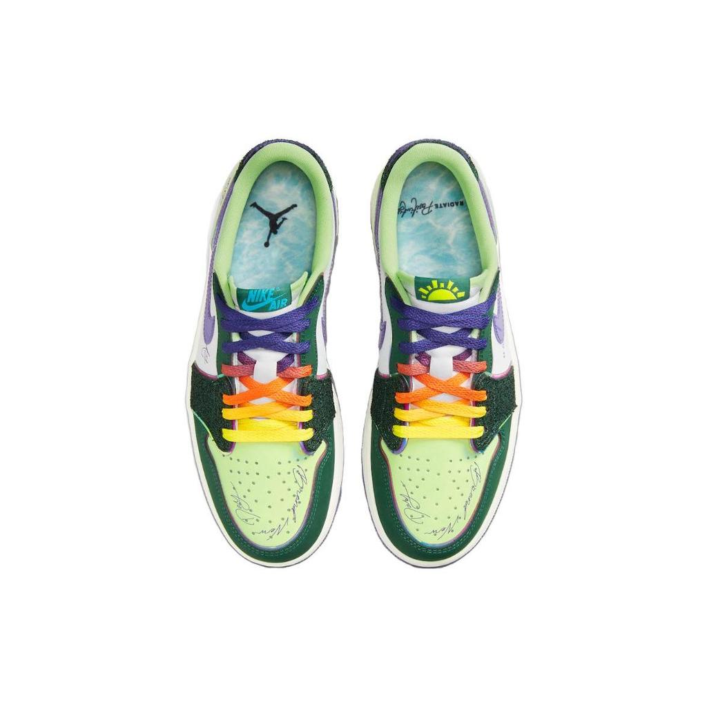 Кроссовки унисекс Air Jordan 1 Retro Low OG Doernbecher 2023 Green Gorge-Green Court-Purple FD9665-351