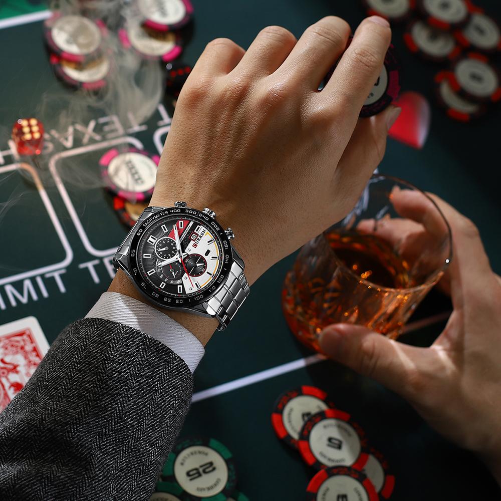 CURREN Watch for Men New Fashion Men Watches Quartz Wristwatches Stainless Steel Band Clock Male Chronograph Watches