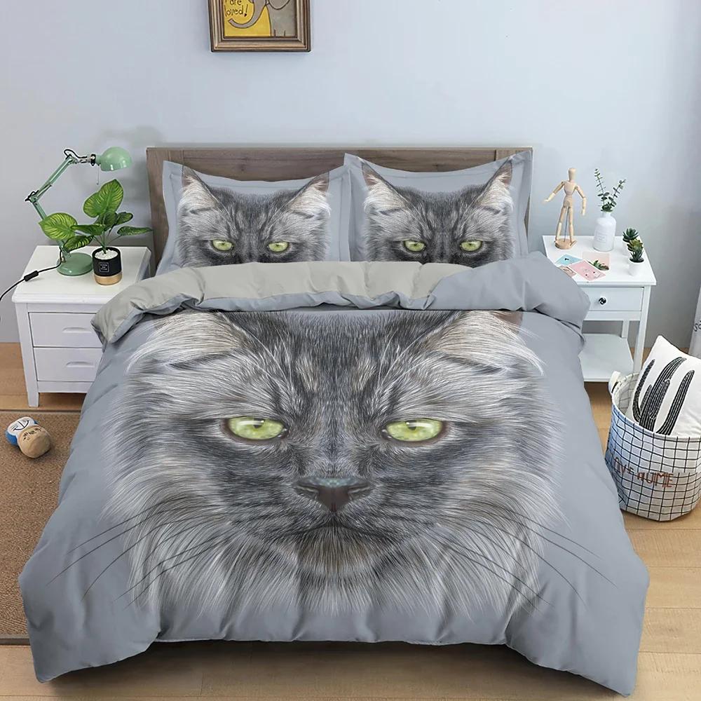 Пододеяльник с изображением канадского сфинкса и кошки King Queen Lovely Pet Kitty, комплект постельного белья для детей, подростков и взрослых, с милым животным, мягкий полиэстеровый пододеяльник