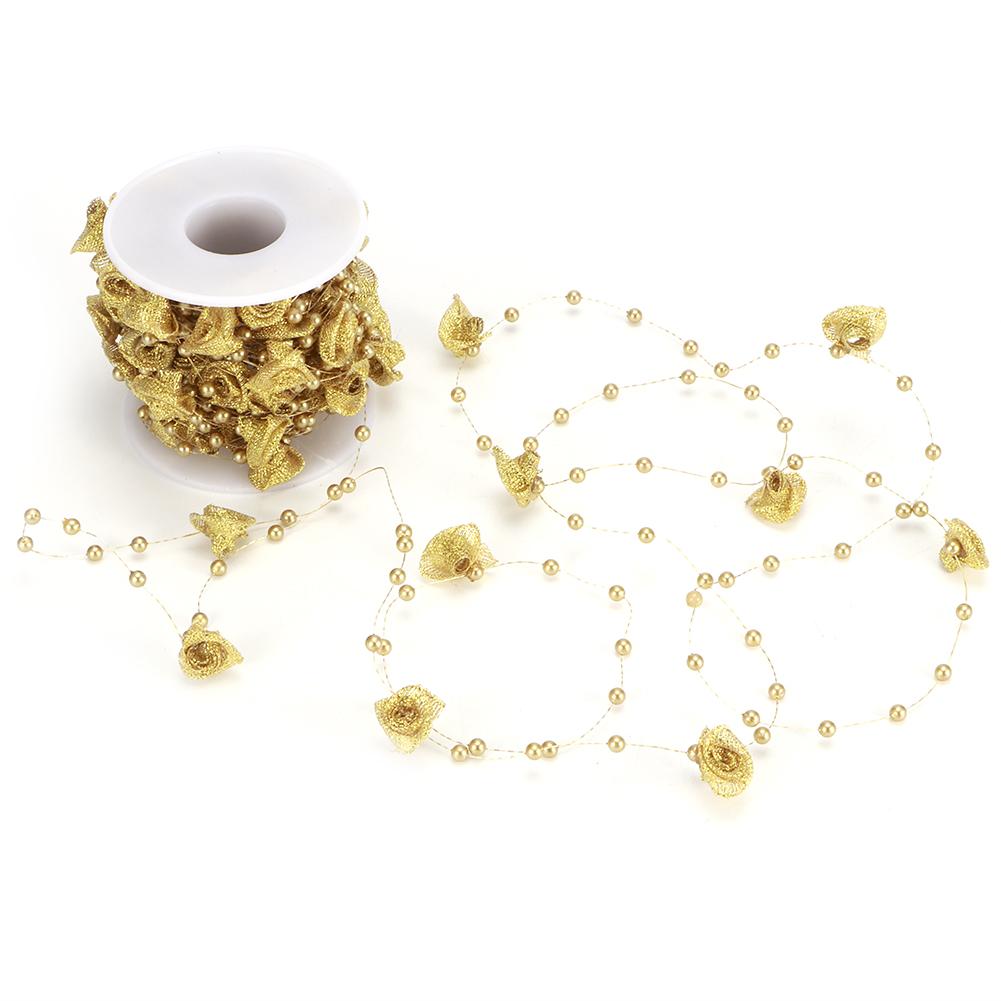 10 м нити из искусственного жемчуга, цепочки, лента, роза, цветок, нить, бисерная леска, аксессуары для одежды, материал для DIY, головной убор