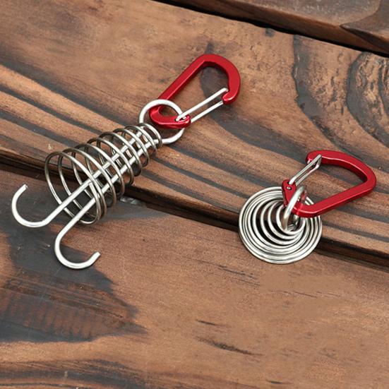 4Pcs Stainless Steel Deck Anchors Pegs Adjustable Spring Deck Anchors Deck Plank Board Gap Fixing Pegs Outdoor Camping Tent Stakes Hook Tent
