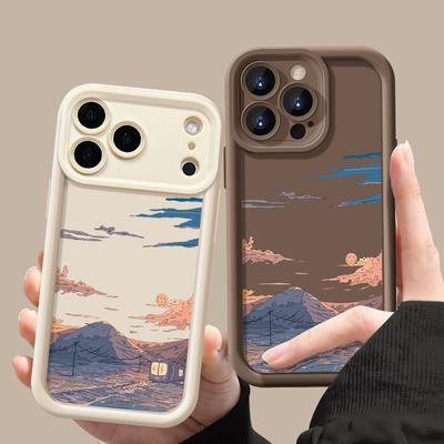 Чехол для телефона из ТПУ с рисунком горного поезда для iPhone Air 16e 17 16 15 14 Pro Max 13 12 Pro 15 16 Plus Противоударная мягкая силиконовая накладка