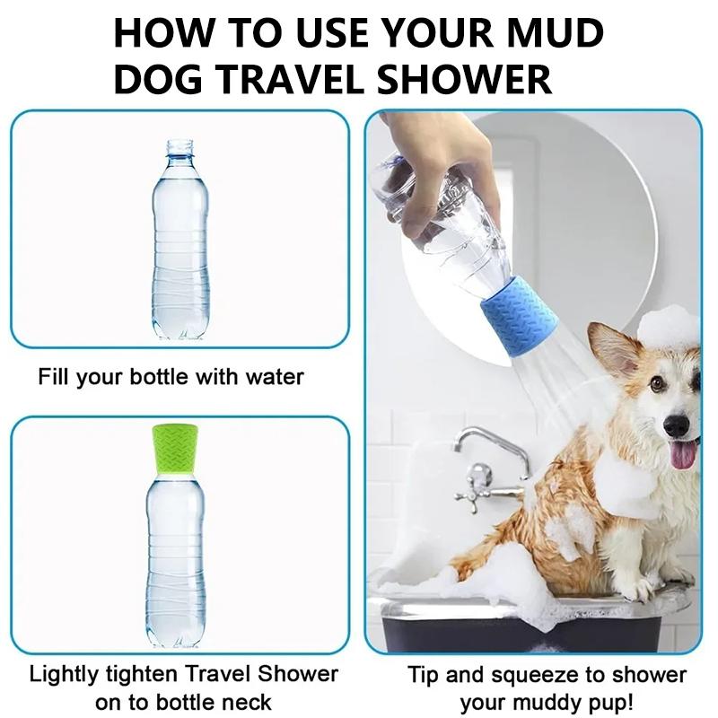 Silicone Pet Shower Head Portable Outdoor Dog Bath Nozzle Universal Water Bottle Shower Head Hiking Beach And Camping Supplies