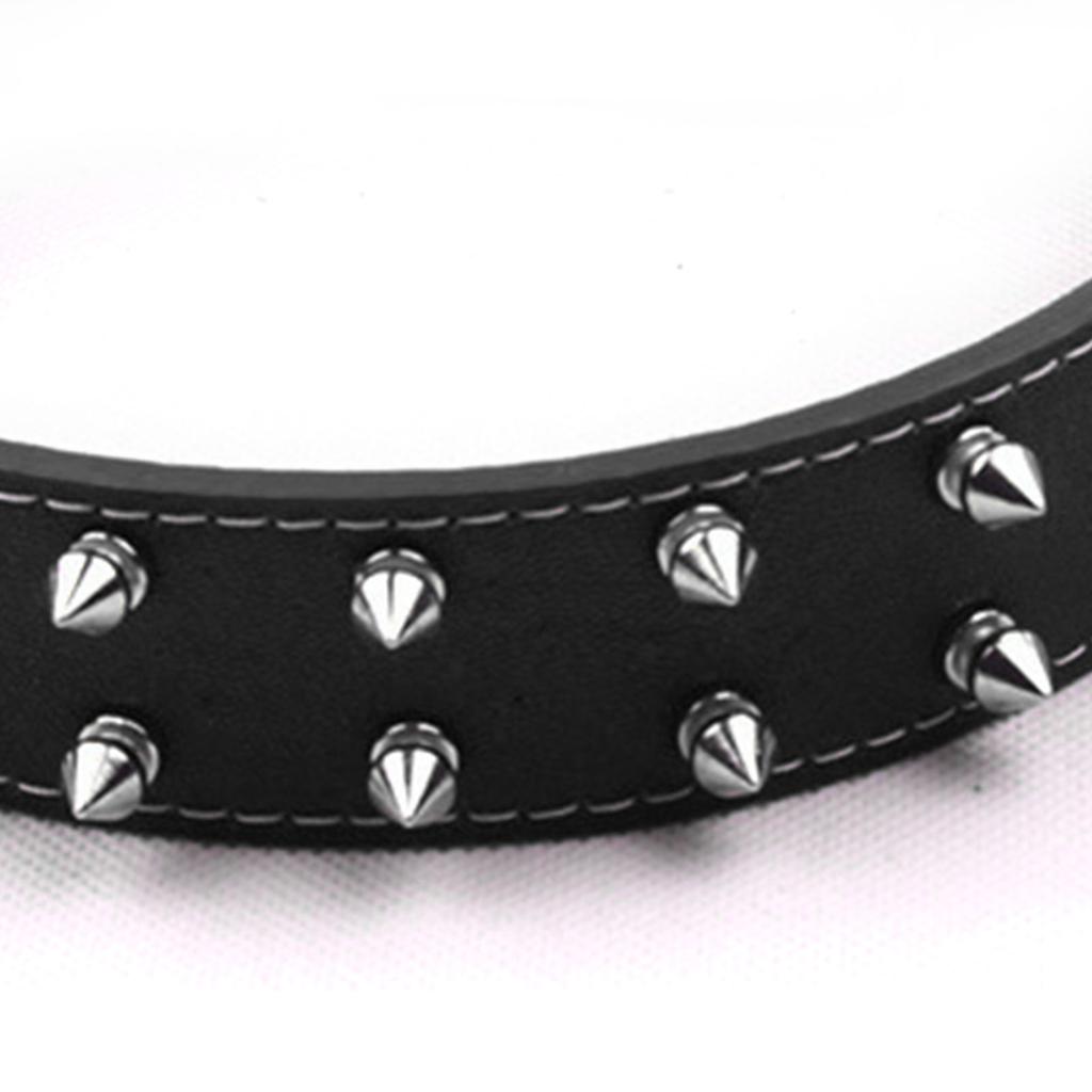 Punk Style Dog Collar with Spikes PU Leather Adjustable Studded Spiked Dog Collar Rivet Pet Collar