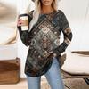Womens Oversized Sweatshirt Graphic Sweater Long Sleeve Drop Shoulder Round Shirt Tops Vintage Clothes
