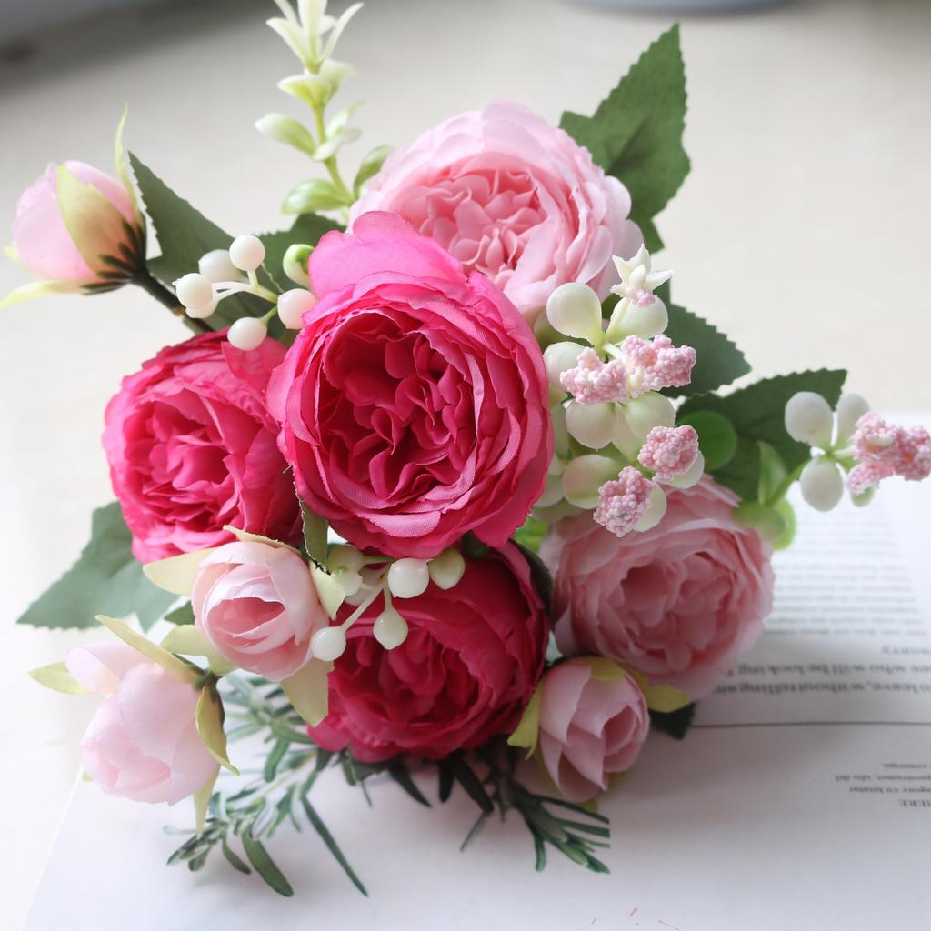 1 шт. Шелковый пион, искусственный цветок розы, красивый букет цветов, свадебное украшение для дома, искусственный цветок для декора стола, искусственная шелковая цветочная композиция