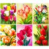 5D Diamond Painting Flowers Full Round Diamond Embroidery Tulips Mosaic Rhinestone Pictures Home Decoration Gift
