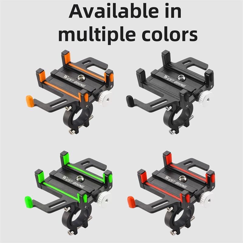 WEST BIKING Bicycle Mobile Phone Holder 360° Rotatable Aluminum Alloy Phone Holder Five Claws Adjustable MTB Road Bike Bracket 1