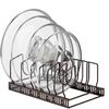 Toplife Подставка для крышки кастрюли Держатель крышки сковороды Кухонная многофункциональная стойка для хранения крышки с 7 разделителями Коричневый