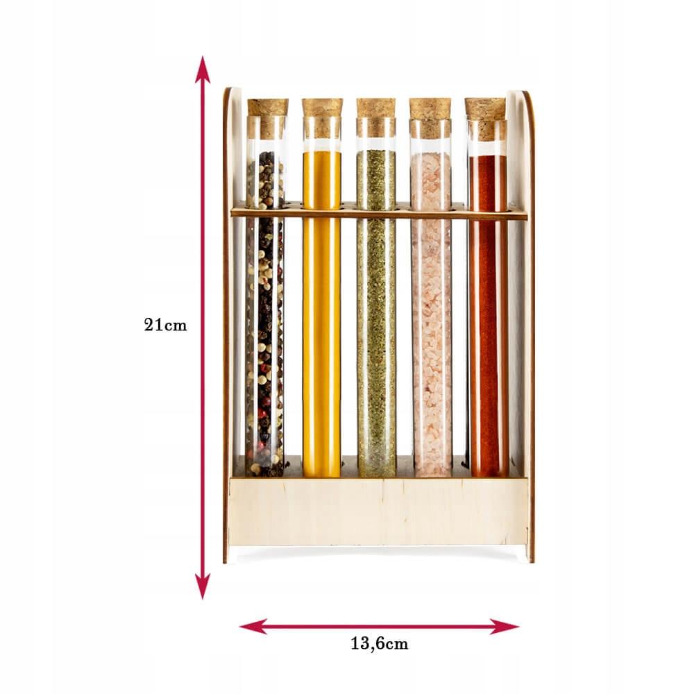 Spice Set 10x Glass Vials on STAND for Herbs Tea Wedding